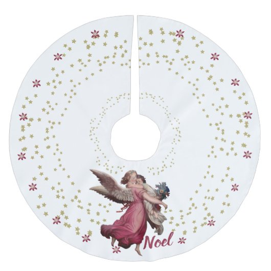  Angel, White, Gold, Noel, Kerstmis Kerstboom Rok (Voorkant)
