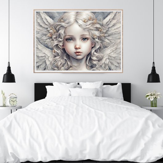 Angel White Modern Art Poster