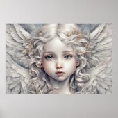 Angel White Modern Art Poster (Voorkant)