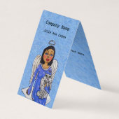 Angel White Wings op Cloud White Angel Cat Blue Visitekaartje (Voorkant)