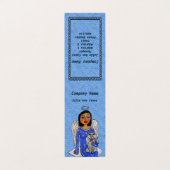 Angel White Wings op Cloud White Angel Cat Blue Visitekaartje (Buitenkant ongevouwen)