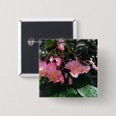 Angel Wing Begonias Vierkante Button 5,1 Cm (Voorkant /achterkant)