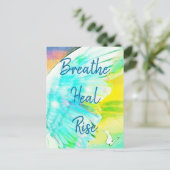 Angel Wing Butterfly Breathe Heal Rise Watercolor Briefkaart (Staand voorkant)