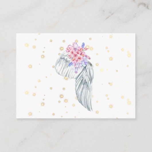 *~* Angel Wing Crystal Feathers Girl Diaper Raffle Informatiekaartje (Achterkant)