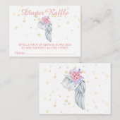 *~* Angel Wing Crystal Feathers Girl Diaper Raffle Informatiekaartje (Voorkant / Achterkant)