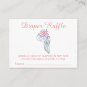 *~* Angel Wing Crystals Feather Girl Diaper Raffle Informatiekaartje (Voorkant)