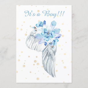 *~* Angel Wing Crystals Feather Shower Invitation Kaart