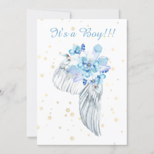 *~* Angel Wing Crystals Feathers Shower Invitation Kaart