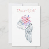 ~ Angel Wing Feathers Kristallen Douche Uitnodigin Kaart (Voorkant)