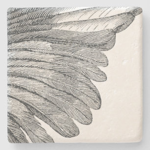 Angel Wing Gray Feathers Onderzetter