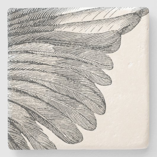 Angel Wing Gray Feathers Onderzetter (Voorkant)