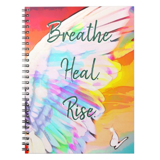 Angel Wing Rainbow - Butterfly Breathe Heal Rise Notitieboek (Voorkant)