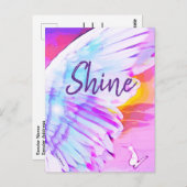 Angel Wing Shine Butterfly Watercolor Affirmation Briefkaart (Voorkant / Achterkant)