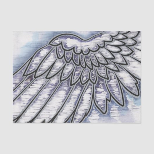 Angel Wing Silver Tissuepapier (Voorkant)