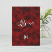 Angel Wing Sweet 16 Birthday Gothic Uitnodiging (Staand voorkant)
