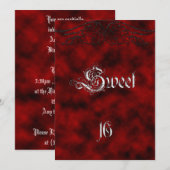 Angel Wing Sweet 16 Birthday Gothic Uitnodiging (Voorkant / Achterkant)