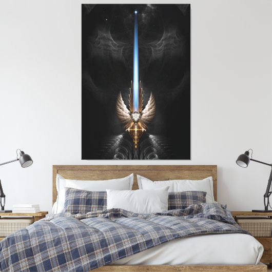 Angel Wing Sword of Arkledious DGS Canvas Afdruk (Insitu (Slaapkamer))