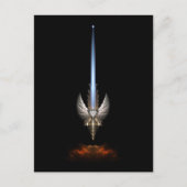 Angel Wing Sword of Arkledious Fractal Art Black Briefkaart (Voorkant)
