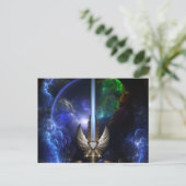 Angel Wing Sword of Arkledious Sp Fractal Art Briefkaart (Staand voorkant)