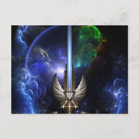 Angel Wing Sword of Arkledious Sp Fractal Art Briefkaart (Voorkant)