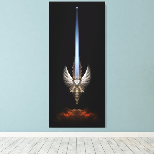Angel Wing Sword van Arkledious SP Blk Canvas Afdr (Insitu (Houten vloer))