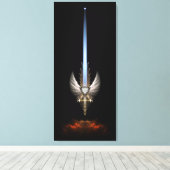 Angel Wing Sword van Arkledious SP Blk Canvas Afdr Afdruk (Insitu (Houten vloer))