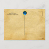 ANGEL,Winged Cherub,Blue Sapphire,Parchment Feestdagenkaart (Achterkant)