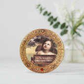 ANGEL, WINGED CHERUB CHRISTMAS PARTY Red Ruby Gem Kaart (Staand voorkant)