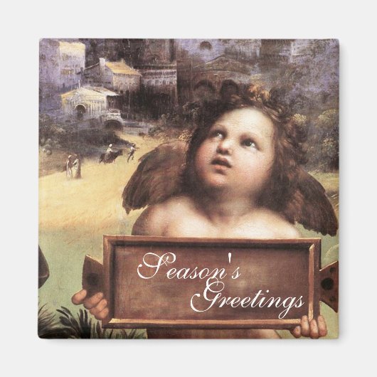 ANGEL,Winged Cherub door Raffaello Sanzio Magneet (Voorkant)