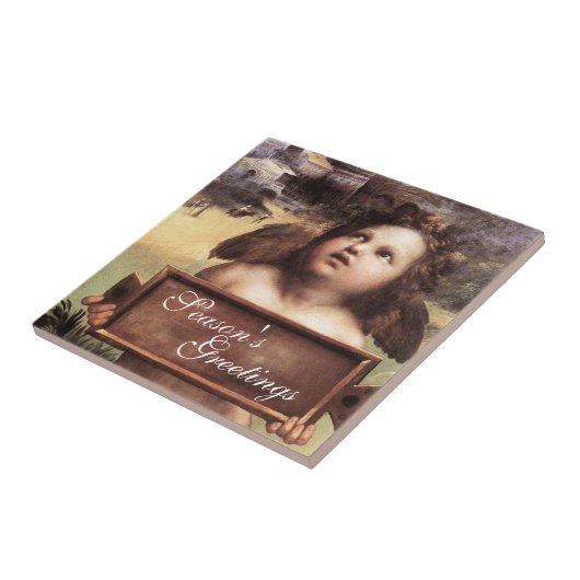 ANGEL / Winged Cherub Tegeltje (Zijkant)