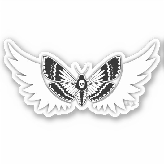 Angel Winged Death's-head Hawkmoth Graphic Sticker (Voorkant)