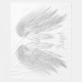 ANGEL WINGS Aangepaste naam Grijs Wit Fleece Deken (Voorkant)