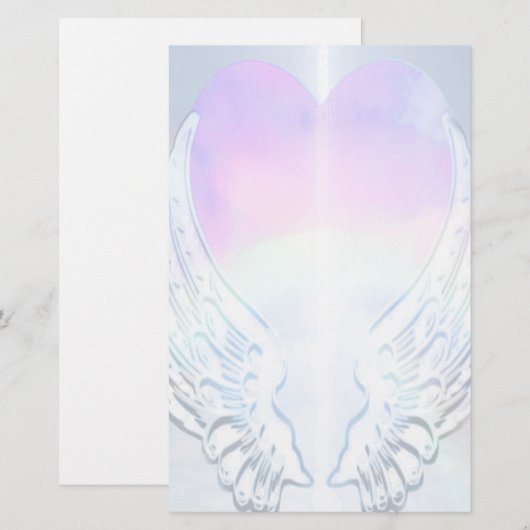 Angel Wings-achtergrond Briefpapier (Voorkant / Achterkant)