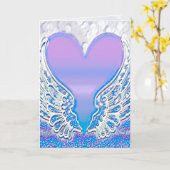 Angel Wings and Heart Graphic Arts Kaart (Gele Bloem)