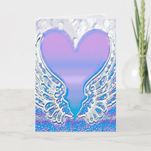 Angel Wings and Heart Graphic Arts Kaart