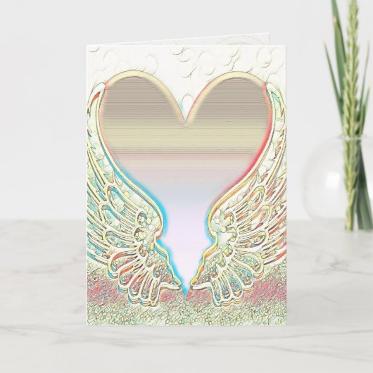 Angel Wings and Heart Graphic Arts Kaart (Voorkant)