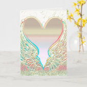 Angel Wings and Heart Graphic Arts Kaart (Gele Bloem)