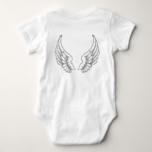 Angel Wings Baby Bodysuit Grijs (Achterkant)