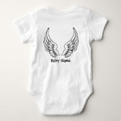 Angel Wings Baby Naam Bodysuit Black (Achterkant)