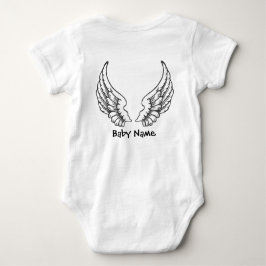 Angel Wings Baby Naam Bodysuit Black