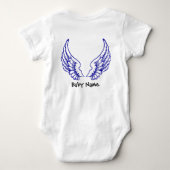 Angel Wings Baby Naam Bodysuit Blue (Achterkant)