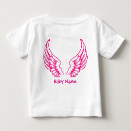 Angel Wings Baby Naam Roze T-Shirt