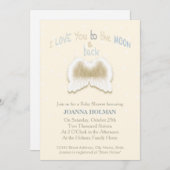 Angel Wings Baby shower Kaart (Voorkant / Achterkant)