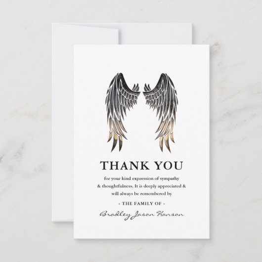 Angel Wings begrafenis Dank je wel Bedankkaart (Voorkant)