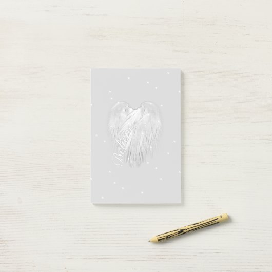 ANGEL WINGS 'Believe' Magic Heart Post-it® Notes (Op bureau)