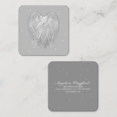 ANGEL WINGS 'Believe' Magic Heart Vierkante Visitekaartje (Voorkant / Achterkant)