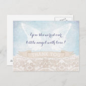 Angel Wings Bevestiging Bedankt Card voor Jongen Briefkaart (Voorkant / Achterkant)