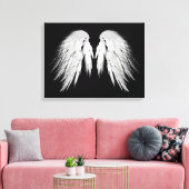 ANGEL WINGS Black Canvas Afdruk (Insitu (Woonkamer))