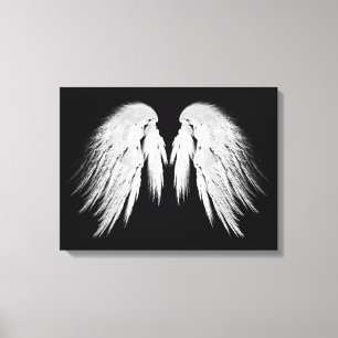 ANGEL WINGS Black Canvas Afdruk