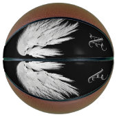 ANGEL WINGS Black Custom Monogram Basketbal (Voorkant)